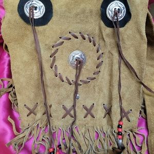 Frindged Leather Hippie Bag